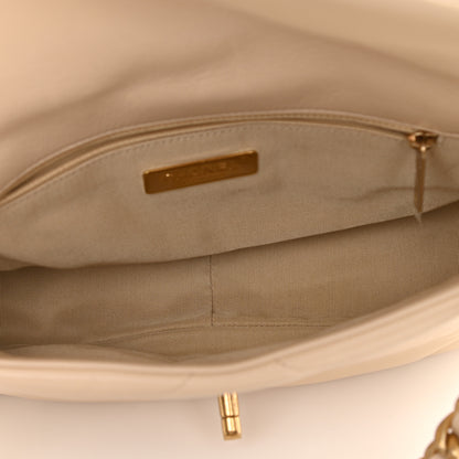 Chanel Goatskin Quilted Medium Chanel 19 Flap Beige 7 of 10