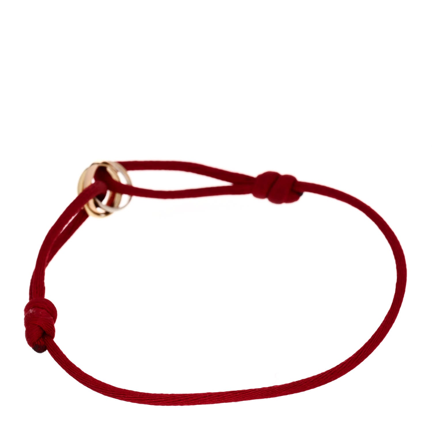 Cartier 18K Pink Yellow White Gold Trinity Cord Bracelet Red 2 of 6
