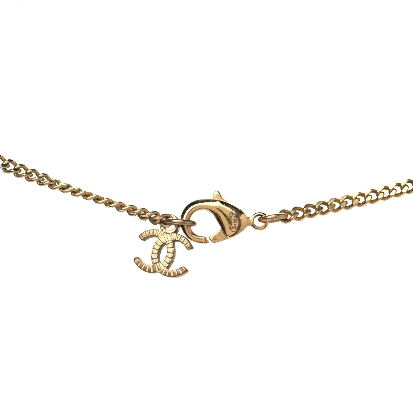Crystal CC Pendant Necklace Gold