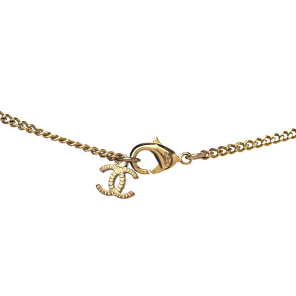 Chanel Crystal CC Pendant Necklace Gold 3 of 4
