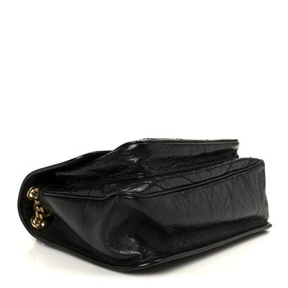 Saint Laurent Crinkled Calfskin Matelasse Monogram Medium Niki Chain Satchel Black 4 of 11