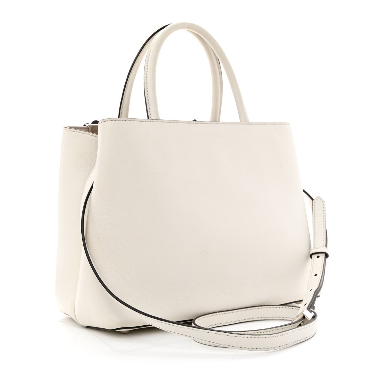 Calfskin PVC Flower Studs Petite 2Jours Tote White Ice Multicolor