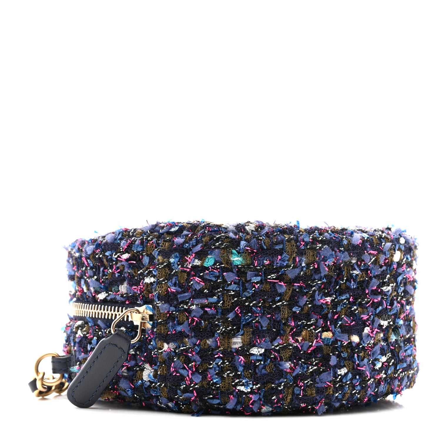 Chanel Tweed Quilted Round Clutch With Chain Multicolor 4 of 11