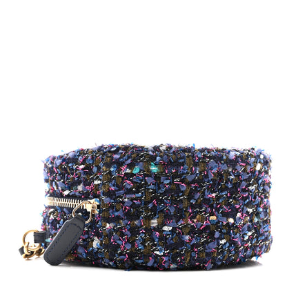 Chanel Tweed Quilted Round Clutch With Chain Multicolor 4 of 11
