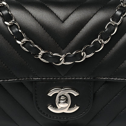 Chanel Lambskin Chevron Quilted Mini Rectangular Flap Black 8 of 15
