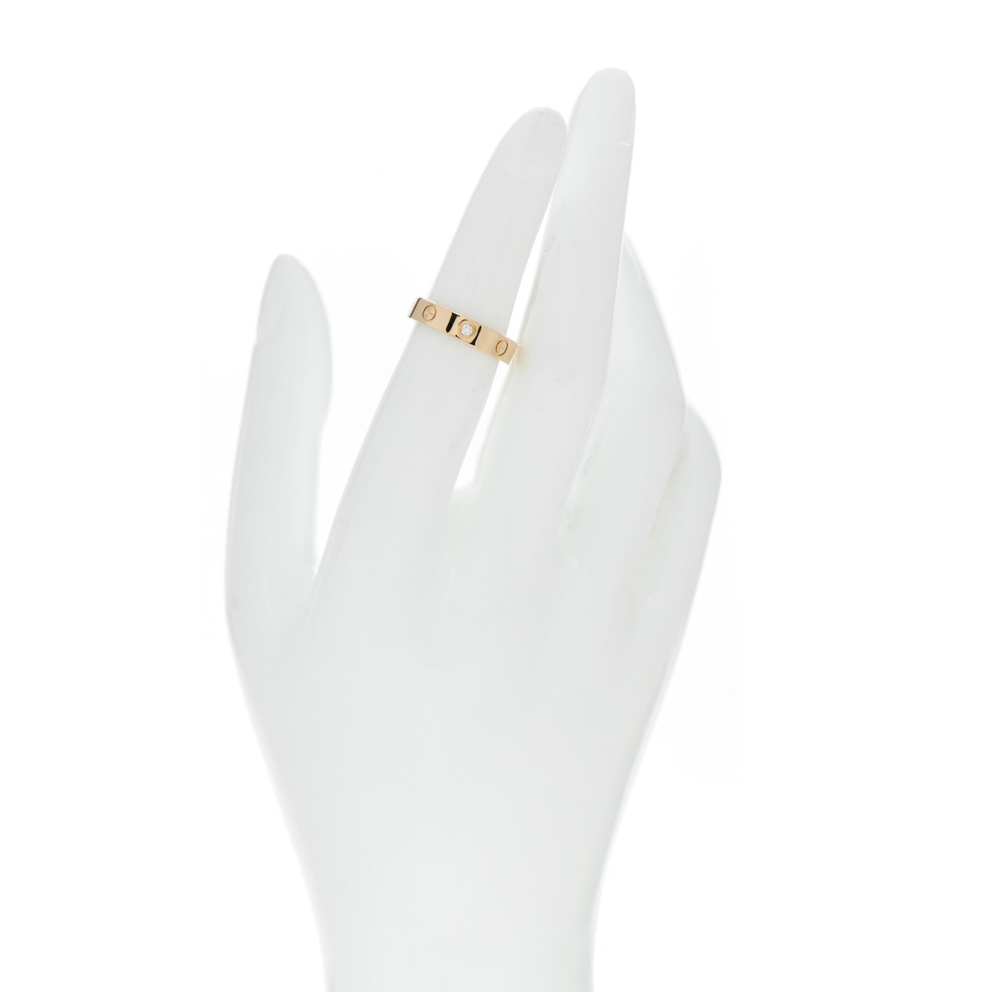 18K Yellow Gold Diamond 4mm LOVE Wedding Band Ring 50 5.25