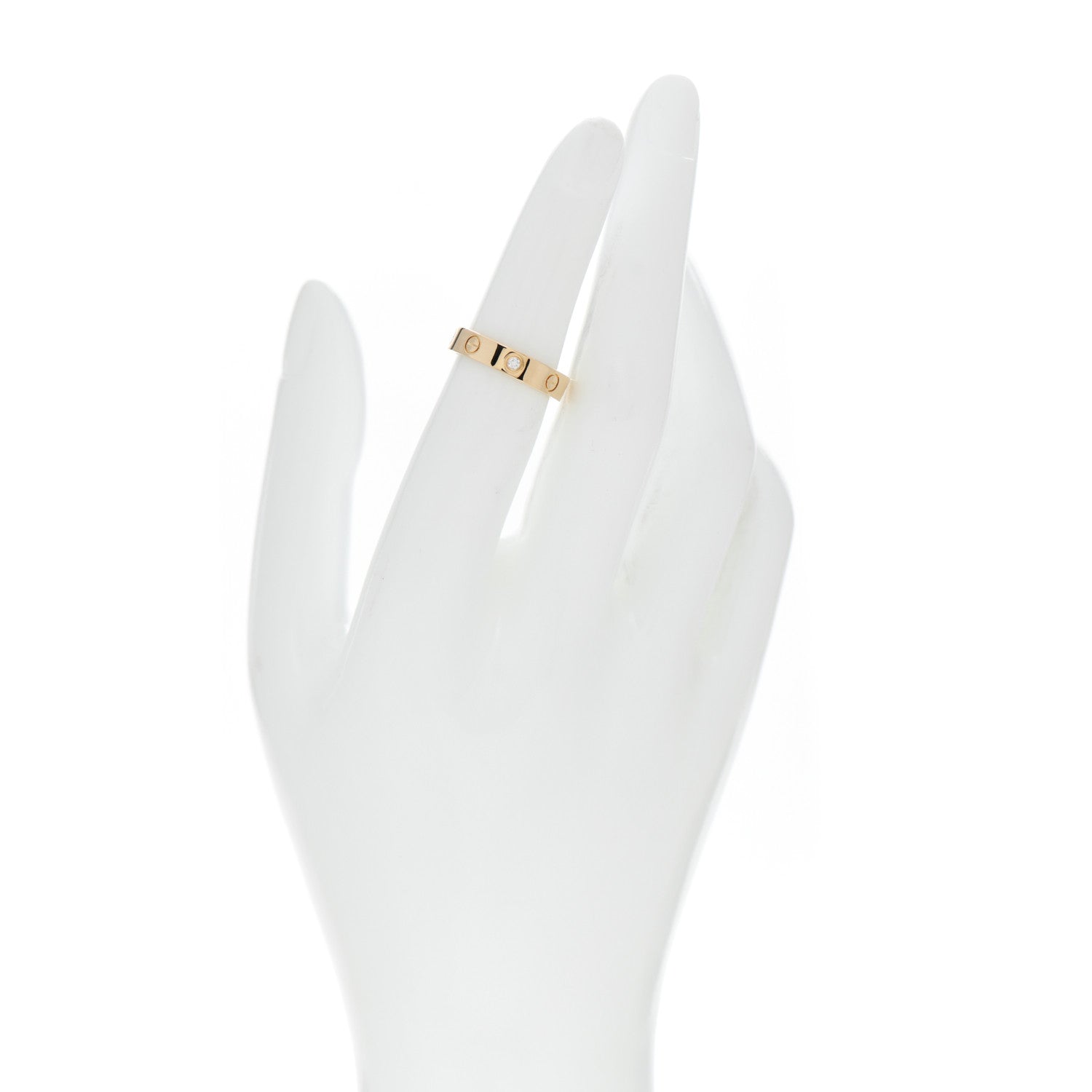 Cartier 18K Yellow Gold Diamond 4mm LOVE Wedding Band Ring 50 5.25 2 of 4
