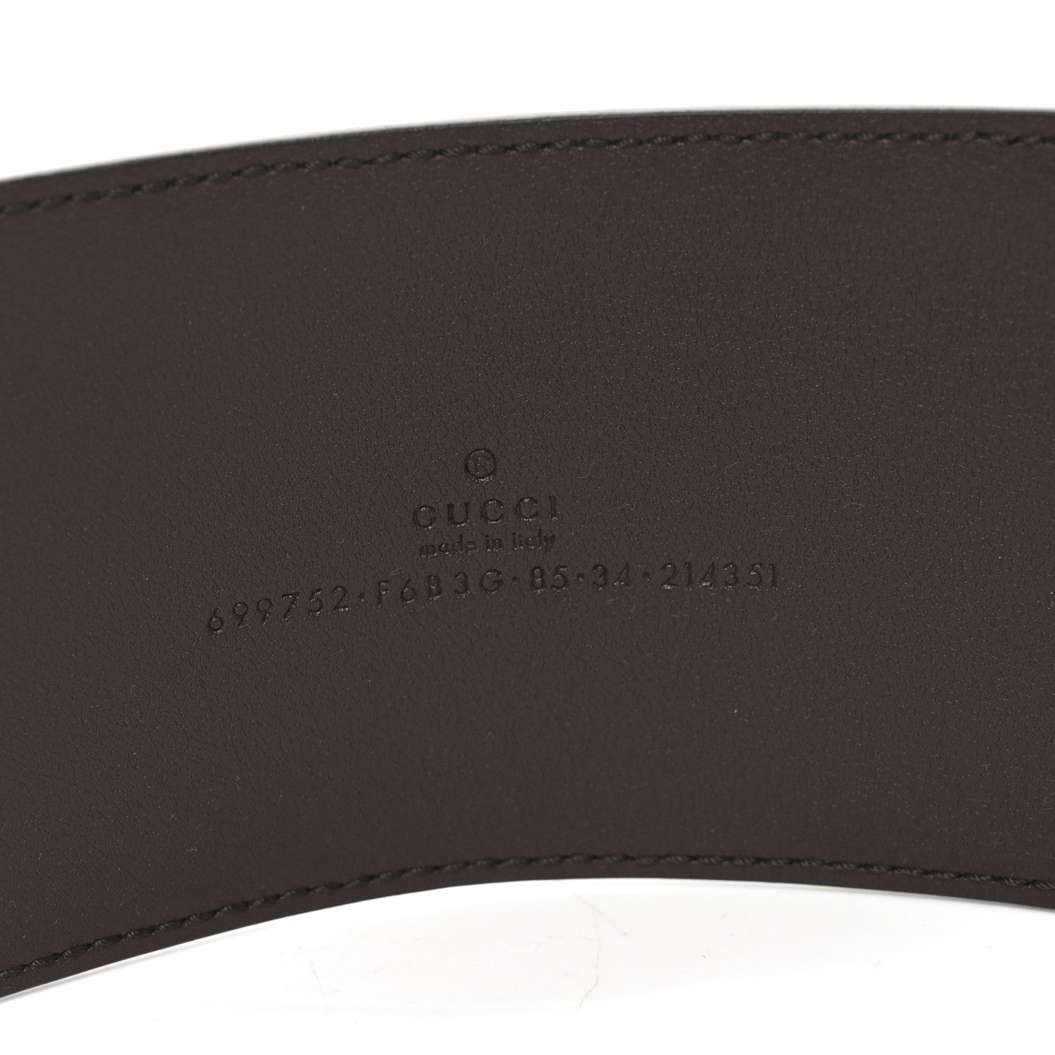 Gucci Monogram Calfskin GG Marmont Wide Belt 85 34 Beige Ebony 3 of 3