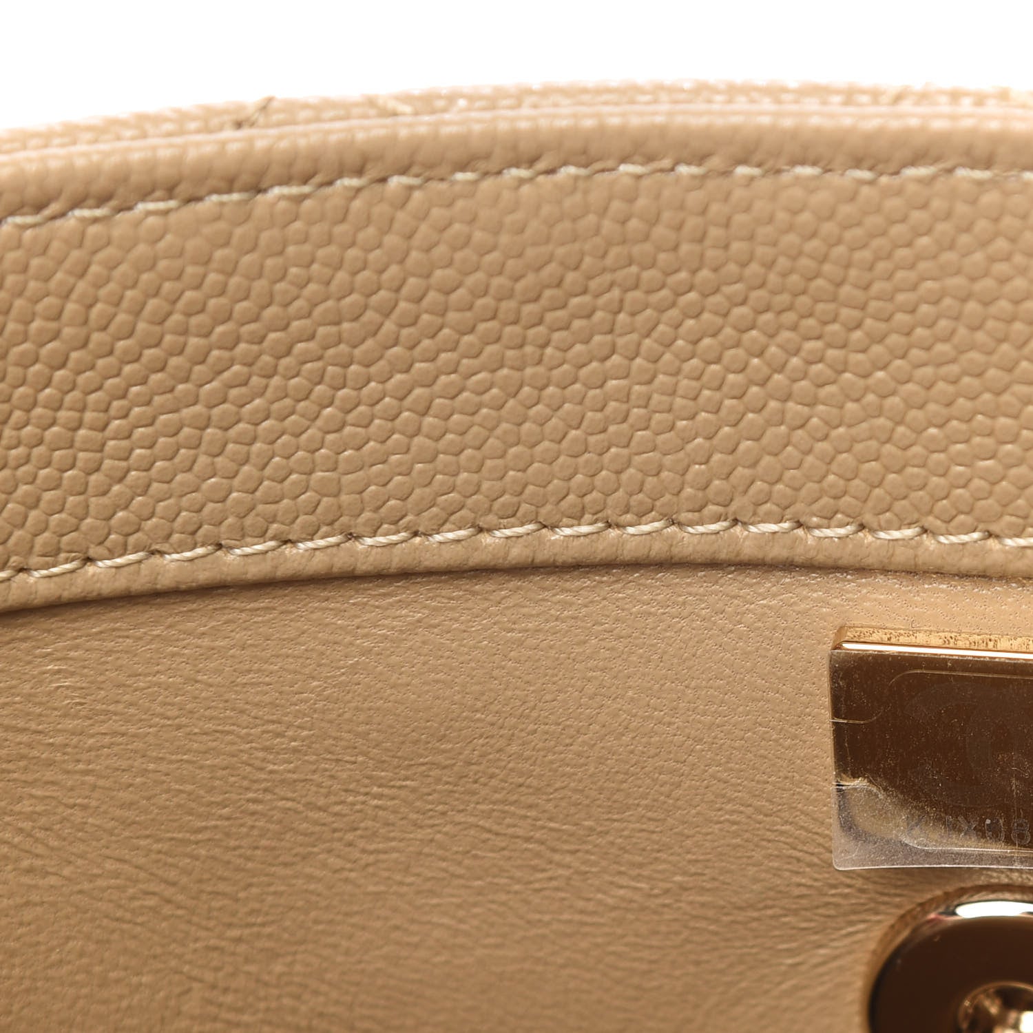 Chanel Caviar Lizard Embossed Quilted Mini Coco Handle Flap Dark Beige 9 of 11