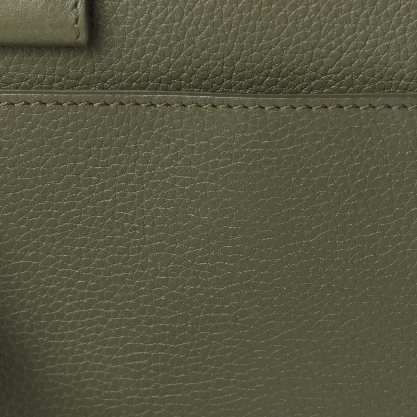 Grained Calfskin Mini Neo Executive Shopper Tote Khaki