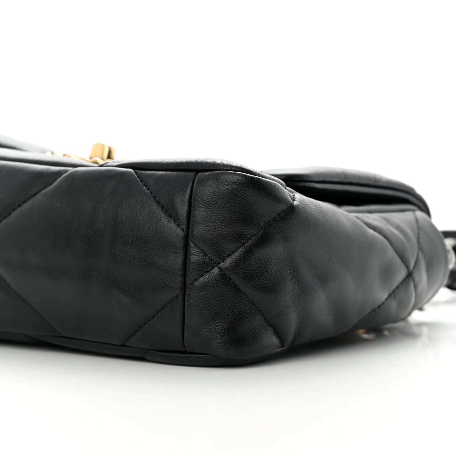 Chanel Shiny Goatskin Quilted Medium Chanel 19 Flap Black 9 of 12