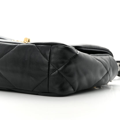 Chanel Shiny Goatskin Quilted Medium Chanel 19 Flap Black 9 of 12