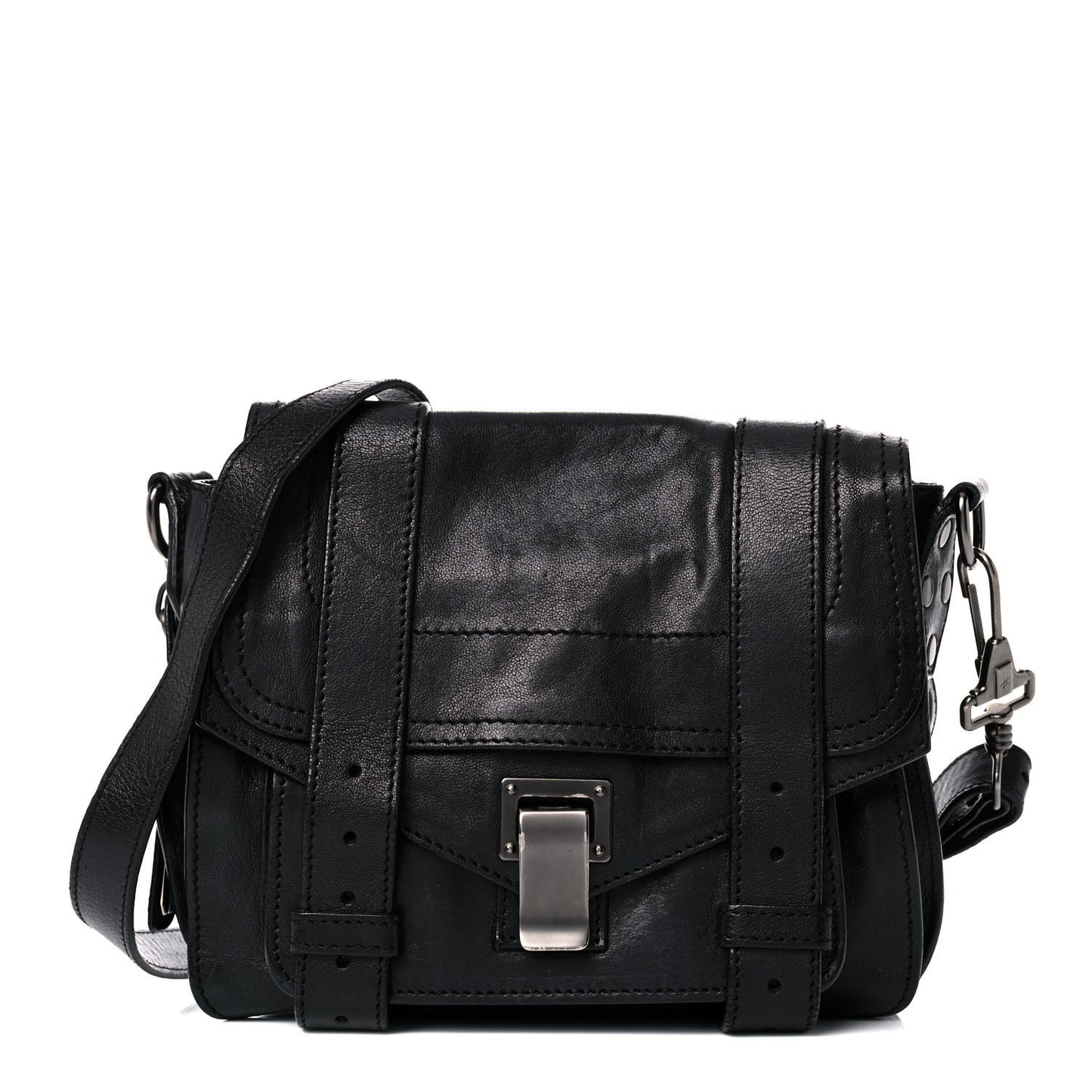 Lambskin PS1 Mini Pouch Messenger Black