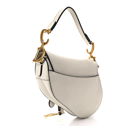 Christian Dior Grained Calfskin Mini Saddle Bag White 3 of 10