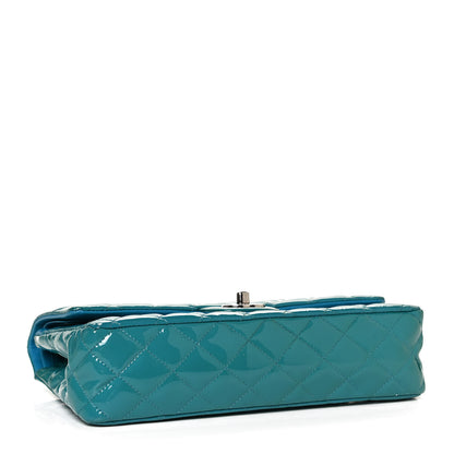 Chanel Patent Quilted Medium Double Flap Turquoise 3 of 12
