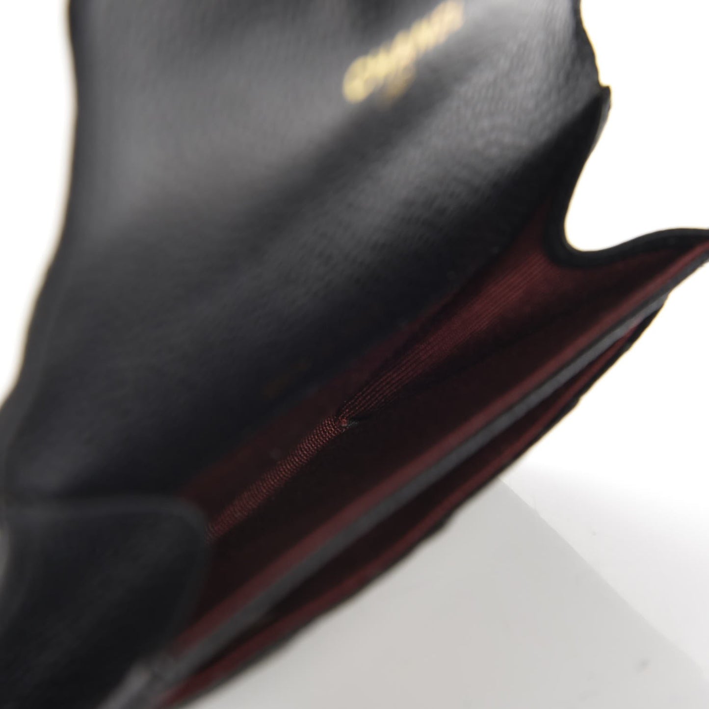 Caviar Quilted Flap Card Holder Black