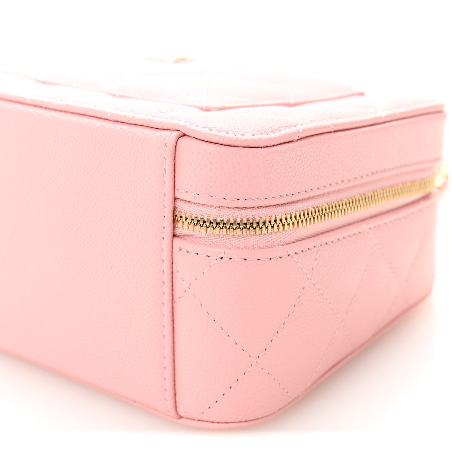 Chanel Caviar Quilted Top Handle Vanity With Chain Light Pink 10 of 10