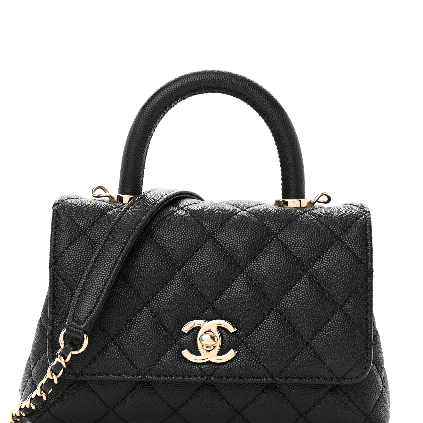 Caviar Quilted Extra Mini Coco Handle Flap Black