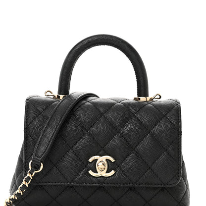Chanel Caviar Quilted Extra Mini Coco Handle Flap Black 8 of 11