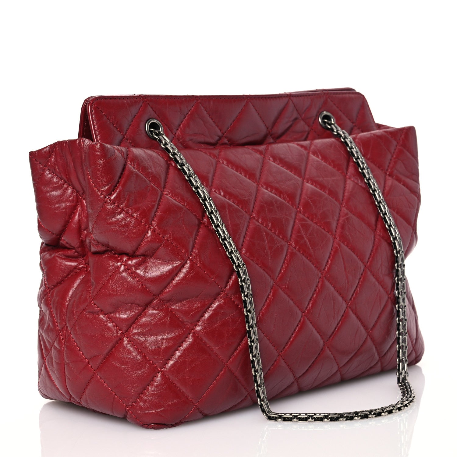 Chanel Aged Calfskin Quilted Reissue 2.55 Tote Red 3 of 13