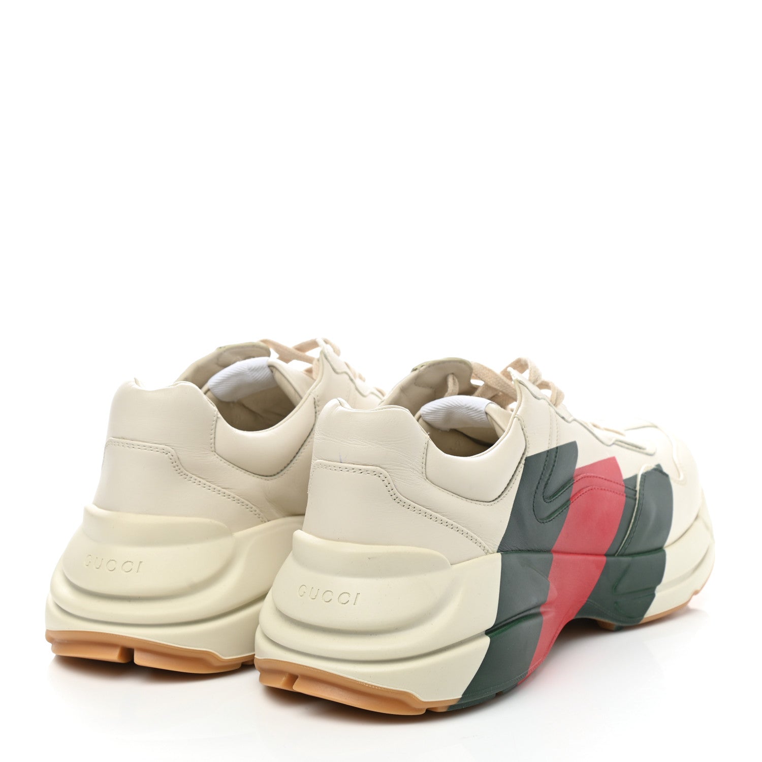 Gucci Calfskin Web Printed Mens Rhyton Sneakers 13 Mystic White 4 of 11