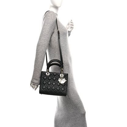 Christian Dior Lambskin Cannage Medium Lady Dior Black 2 of 10