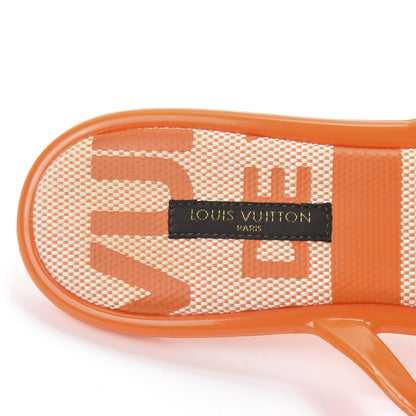 Louis Vuitton Rubber Flat Thong Sandals 38 Orange 7 of 10