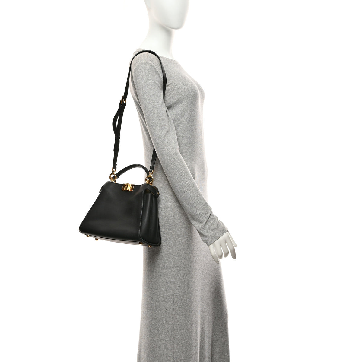 Vitello Tahiti Burro Medium Peekaboo Iconic Essentially Satchel Black Corda