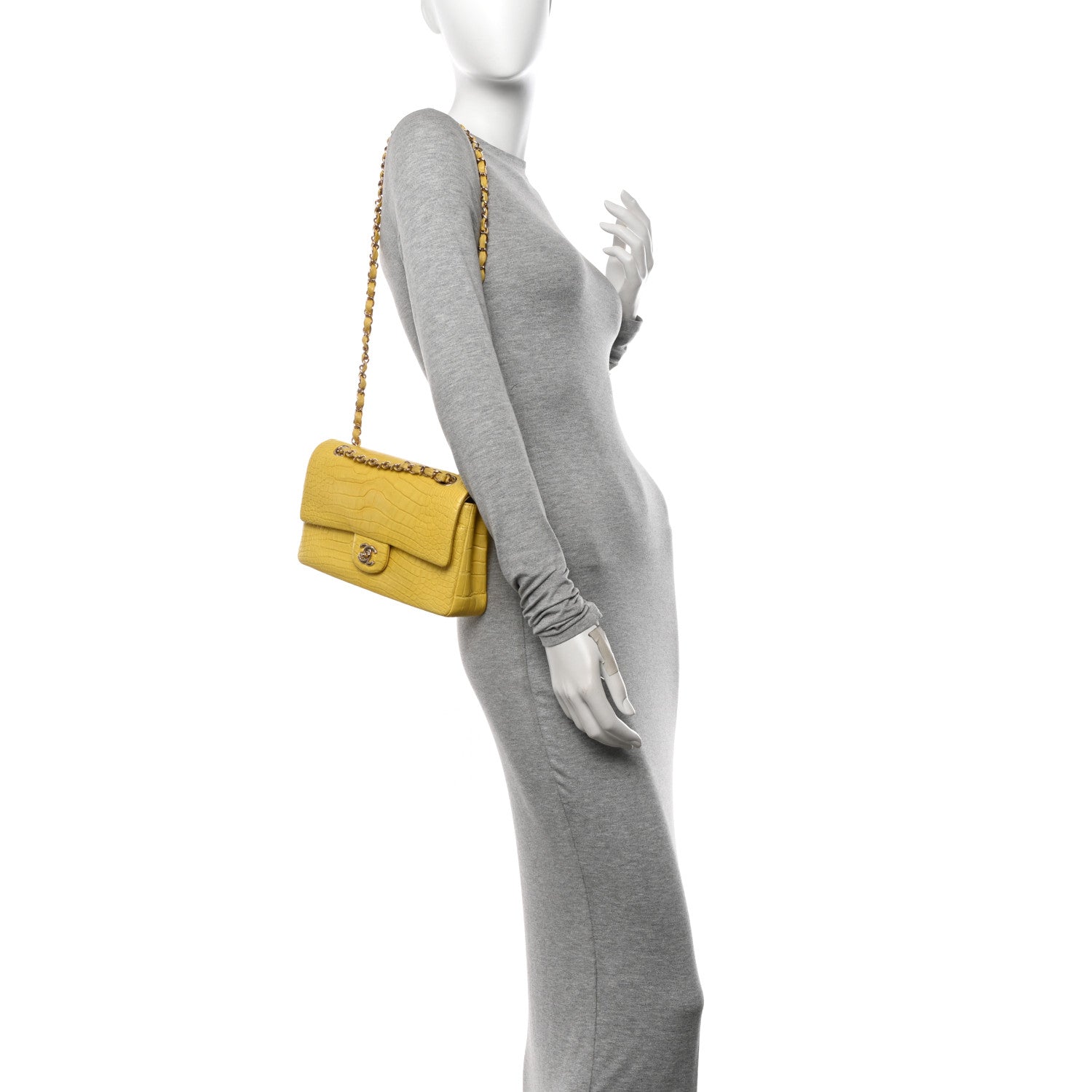 Chanel Alligator Medium Double Flap Yellow 2 of 11