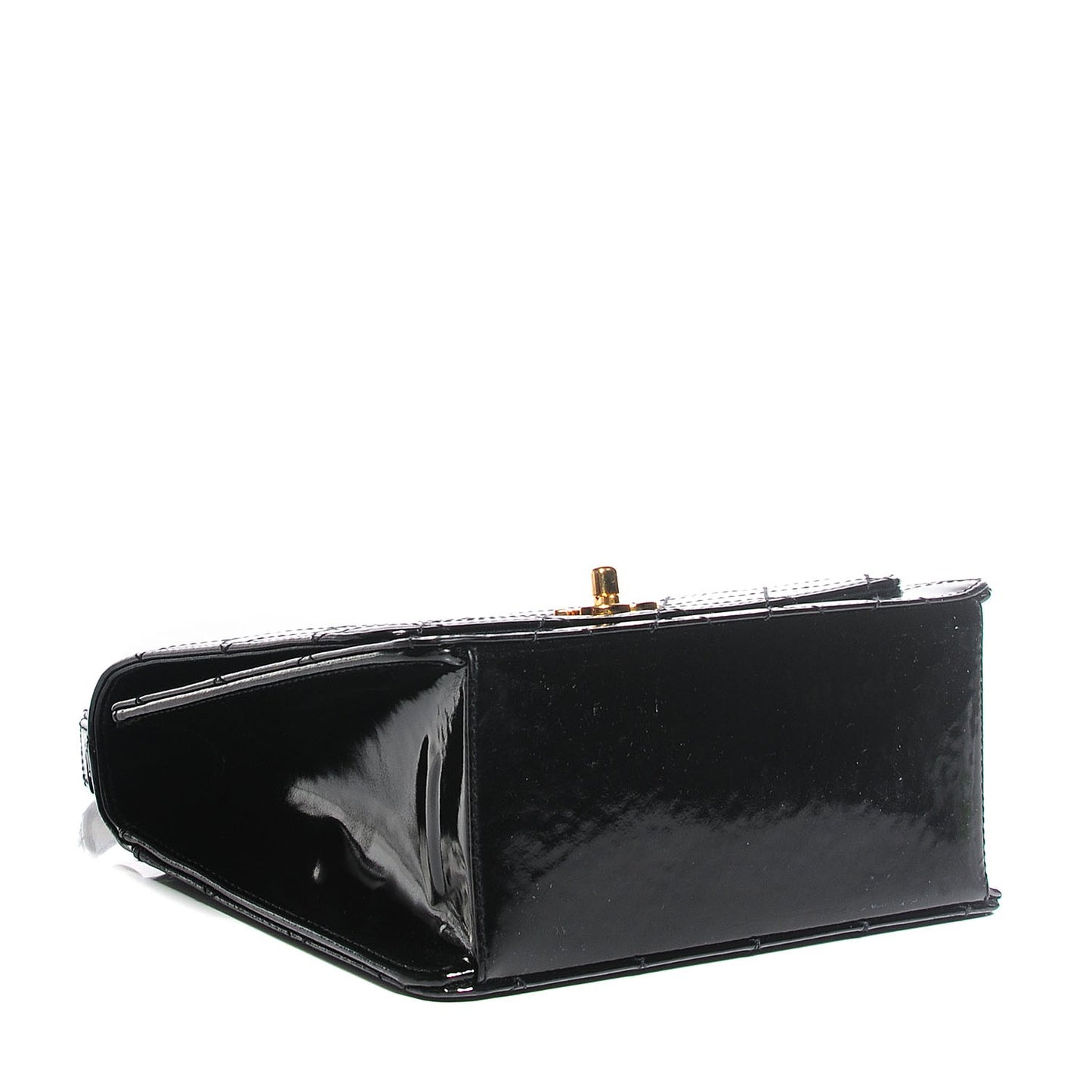 Patent Medium Kelly Flap Bag Black