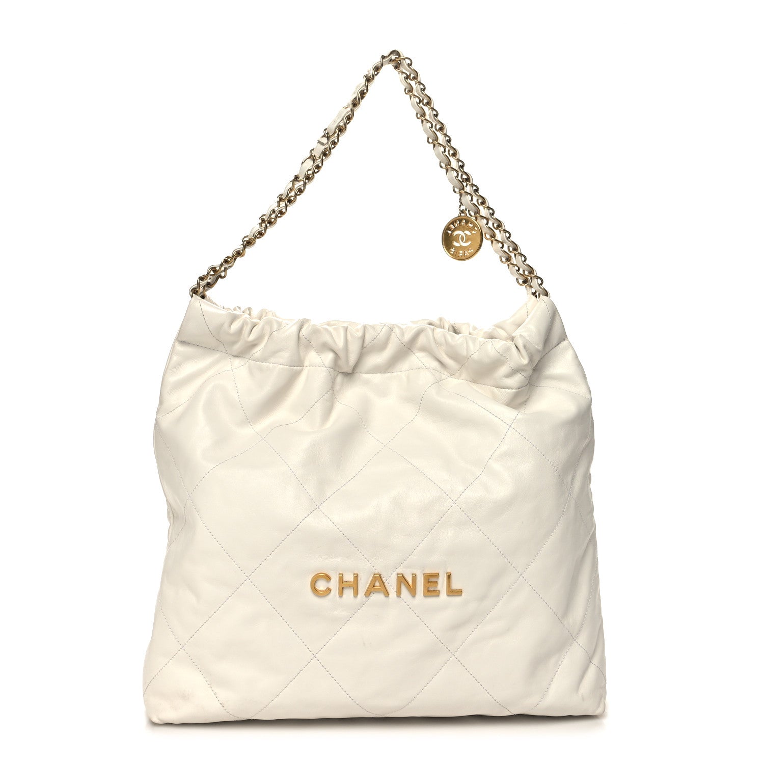Chanel Shiny Calfskin Quilted Chanel 22 White 3 of 13