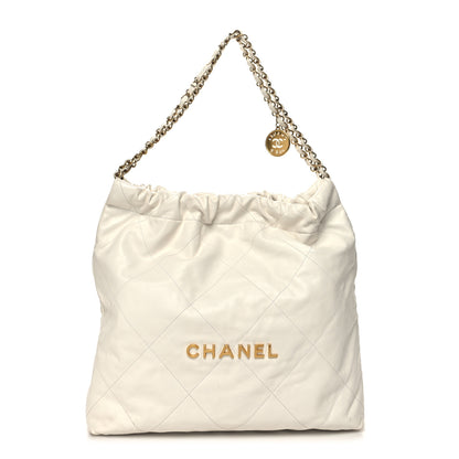 Chanel Shiny Calfskin Quilted Chanel 22 White 3 of 13