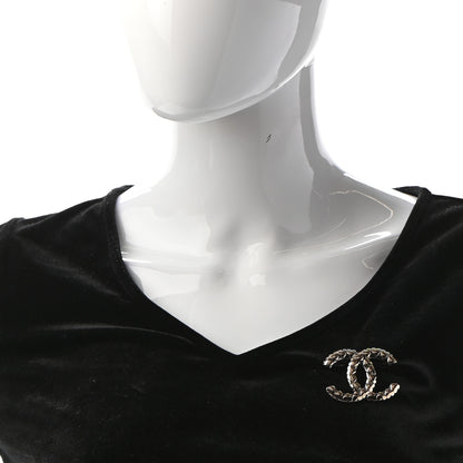 Chanel Metal CC Heart Brooch Gold Silver 2 of 5