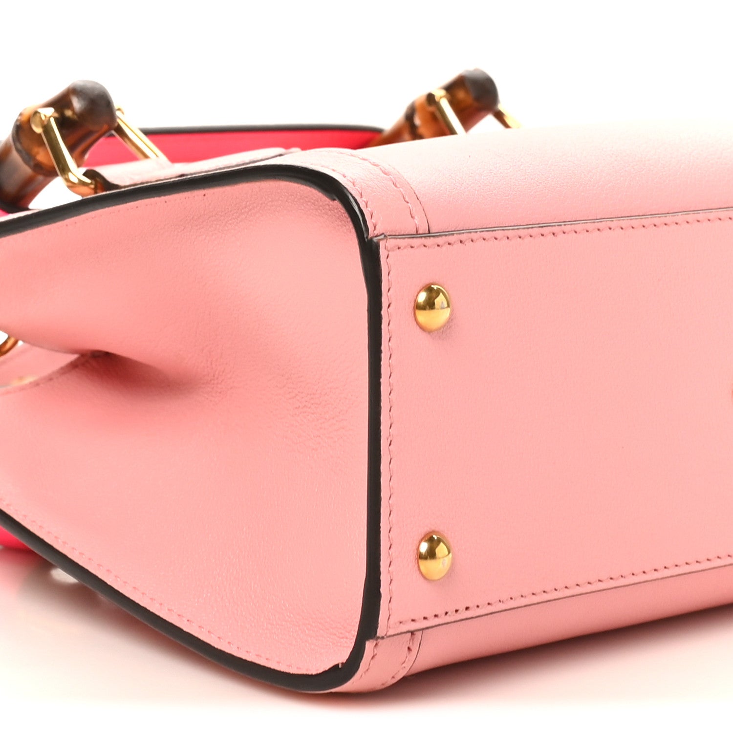 Gucci Wonka Grain Calfskin Mini Diana Tote Bag Wild Rose Fuxia Fluo 9 of 11