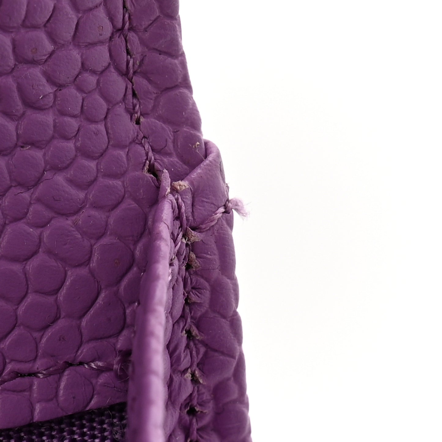 Caviar Quilted Boy Flap Card Holder Purple