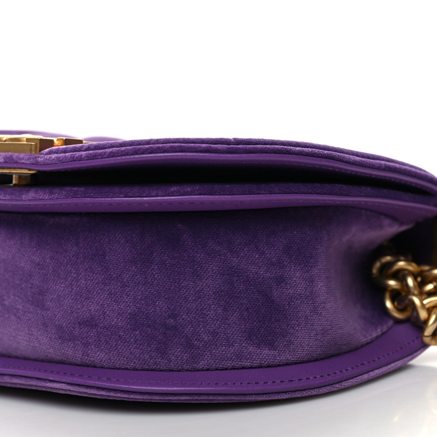Chanel Velvet Quilted Small Boy Messenger Bag Purple 10 of 11