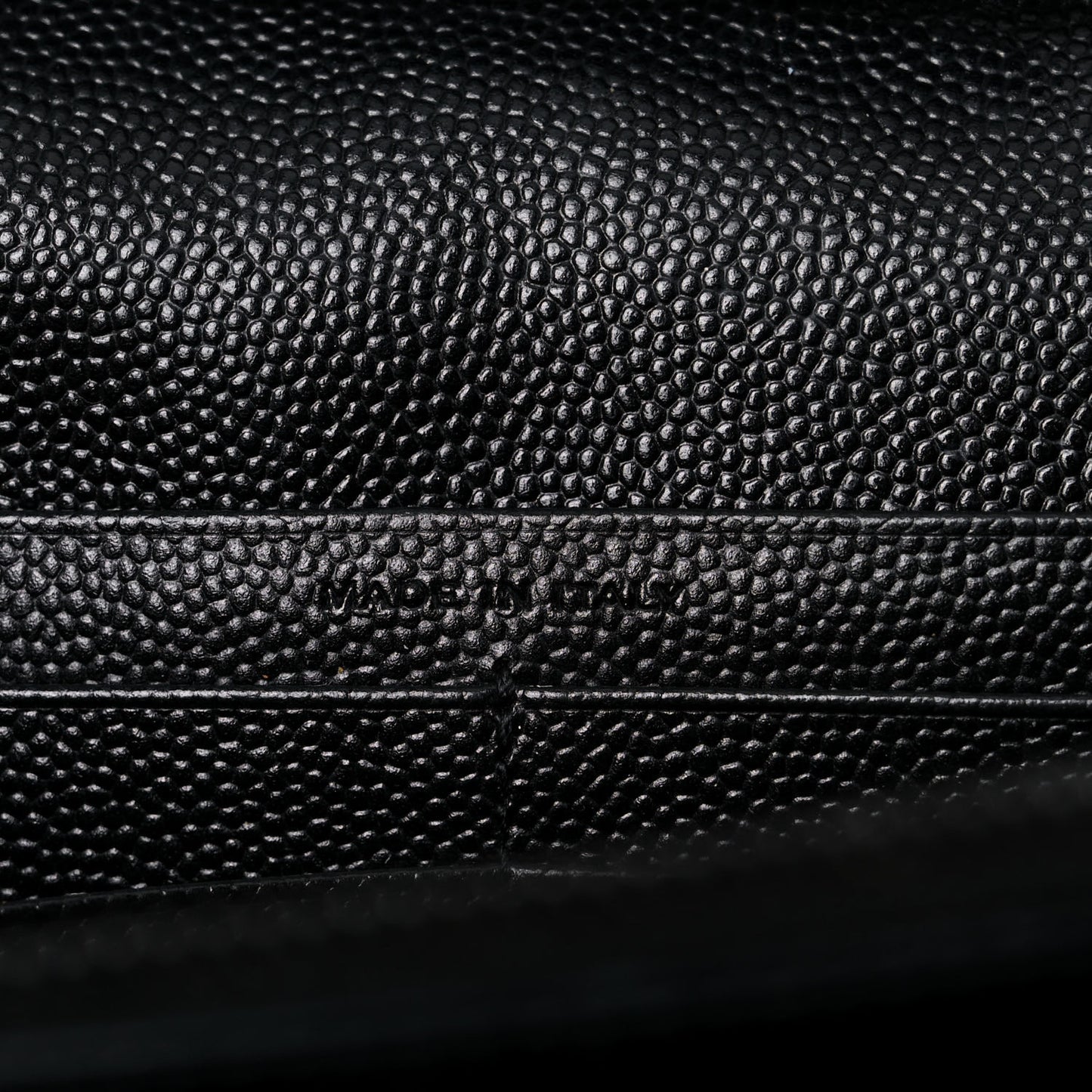 Grain De Poudre Matelasse Chevron Monogram Chain Wallet Black