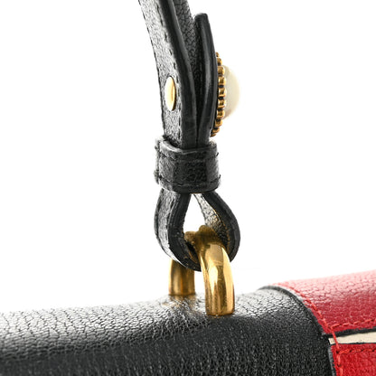 Gucci GG Supreme Monogram Goatskin Pearl Embroidered Medium Fox Broche Top Handle Bag Beige Ebony Black Hibiscus Red Mystic White 16 of 17