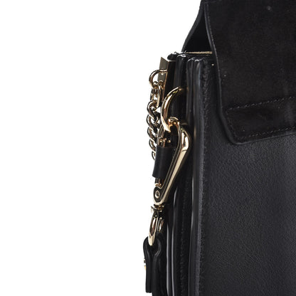 Chloe Suede Calfskin Medium Faye Shoulder Bag Black 9 of 9