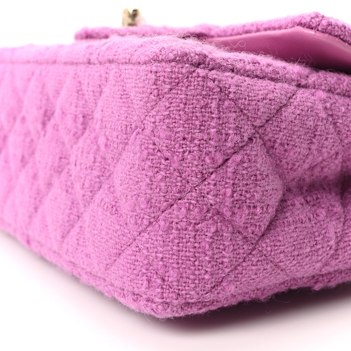 Chanel Tweed Quilted Mini Rectangular Flap Purple 10 of 10