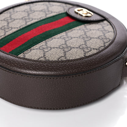 Gucci GG Supreme Monogram Web Mini Ophidia Round Shoulder Bag Brown 11 of 12