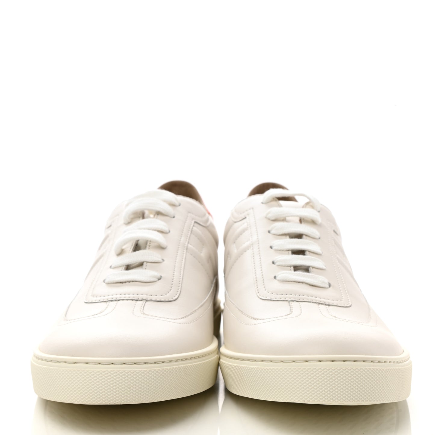 Calfskin Mens Quicker Sneakers 45 White Orange