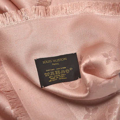 Louis Vuitton Silk Wool Monogram Shawl Natural 4 of 4