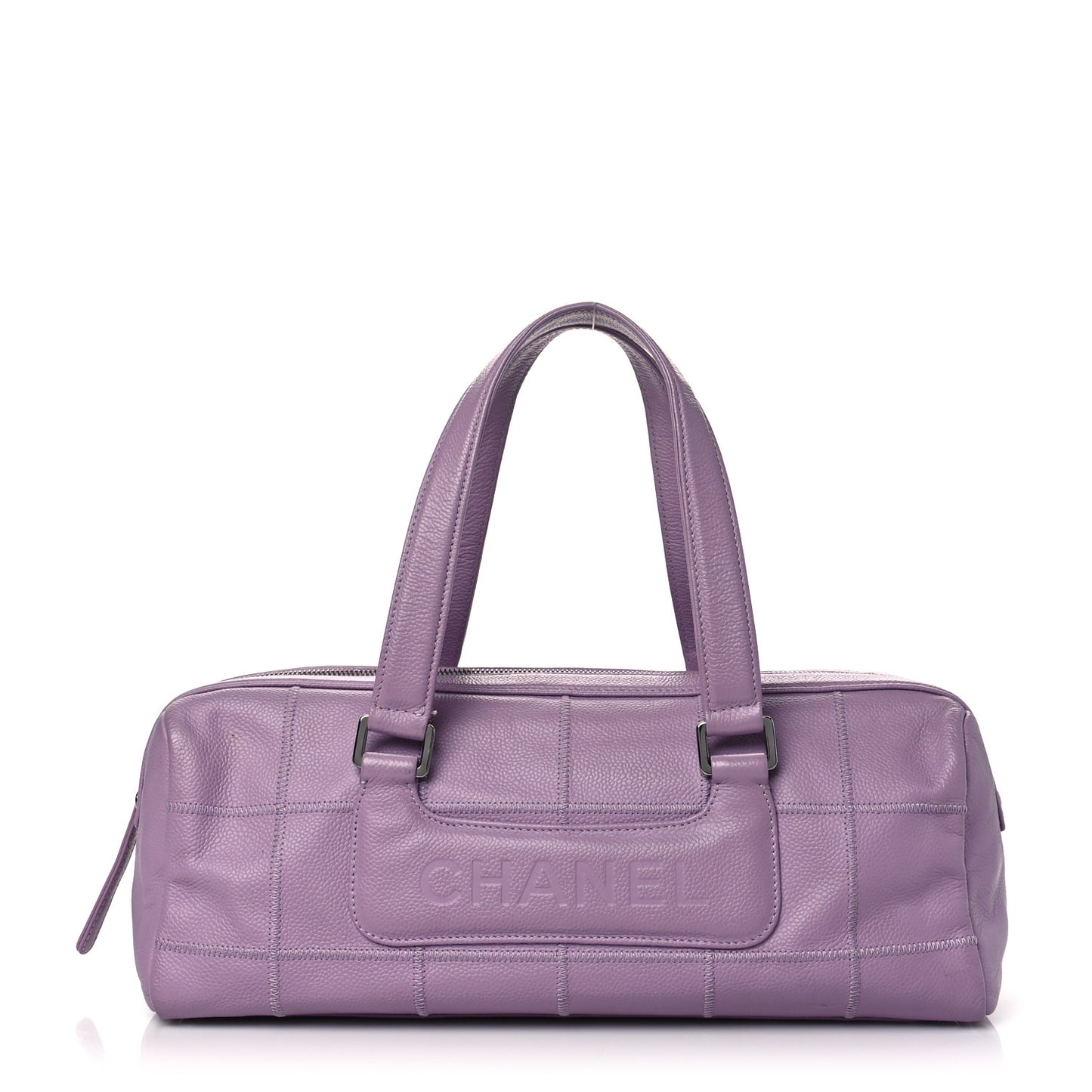 Caviar Square Stitched Tote Purple