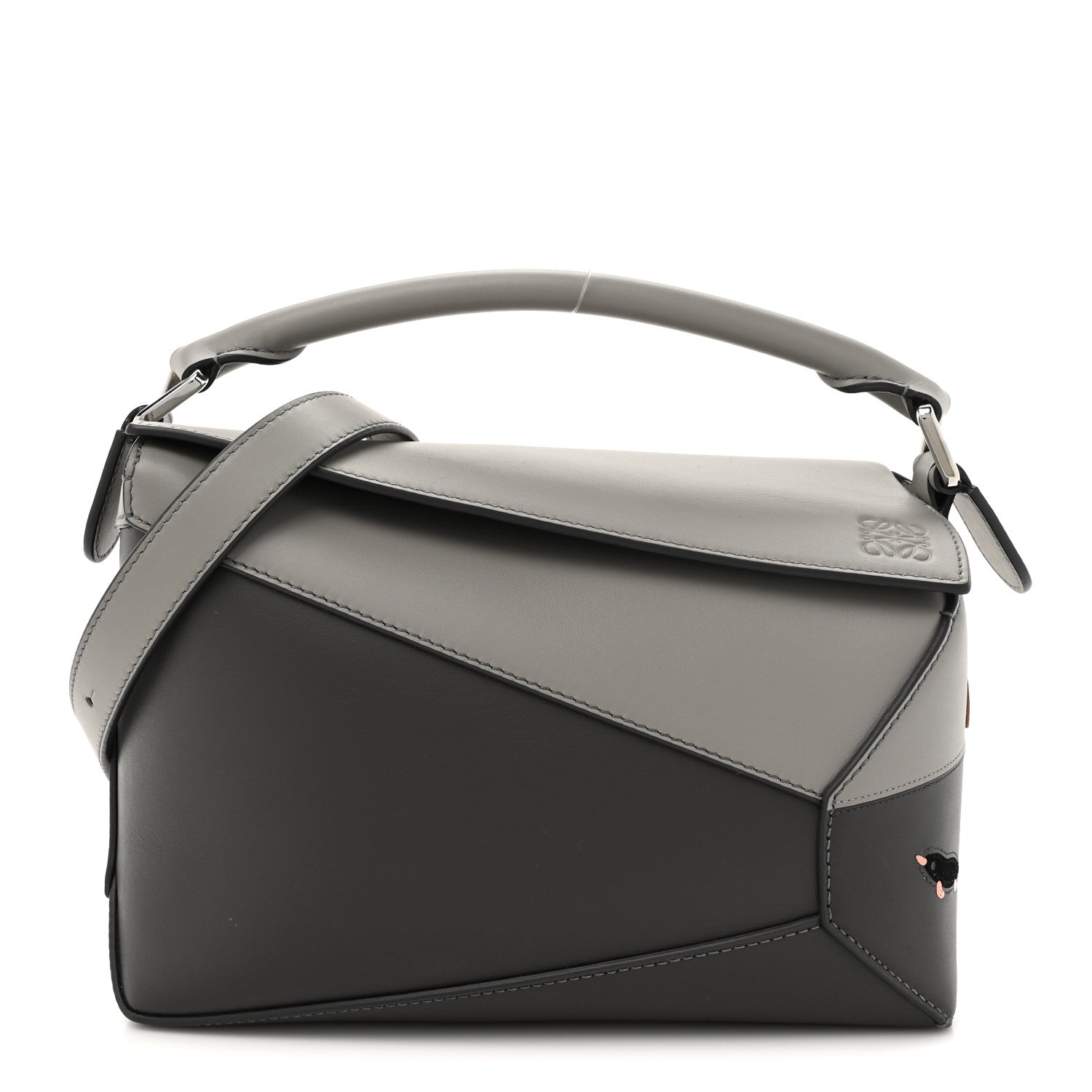 Loewe X SUNA FUJITA Calfskin Small Puzzle Edge Bag Grey 1 of 11
