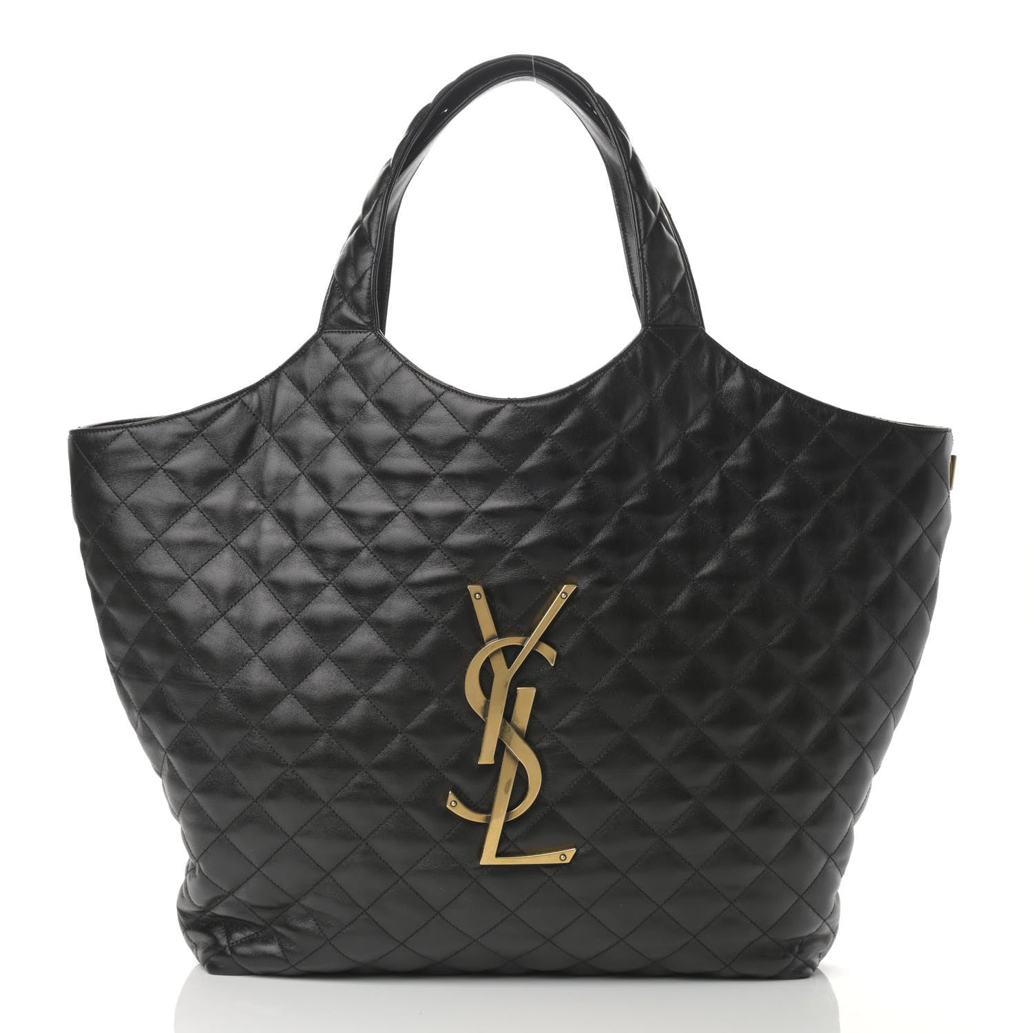 Saint Laurent Lambskin Quilted Maxi Icare Shopping Tote Black 3 of 11