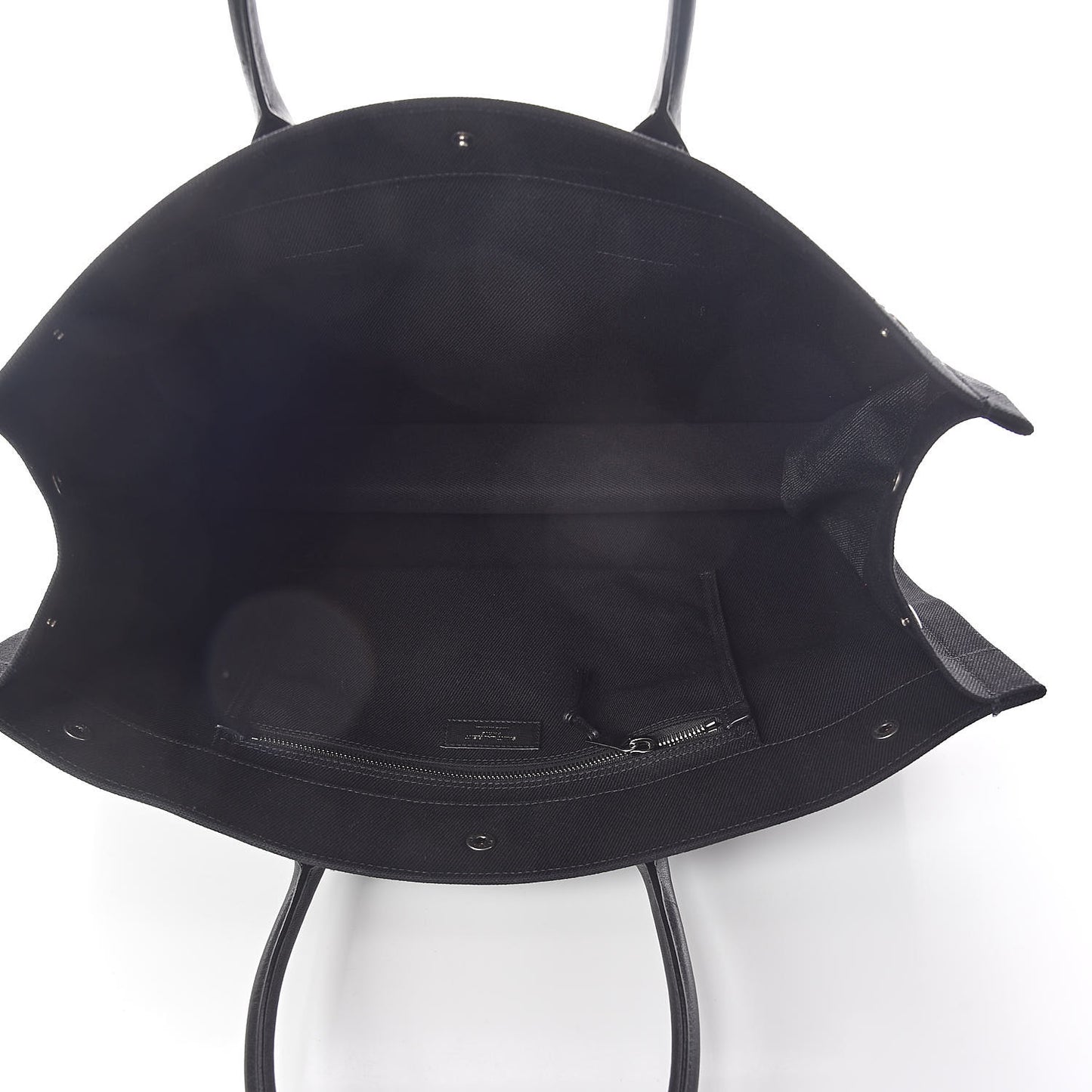 Linen Calfskin Rive Gauche Tote Black