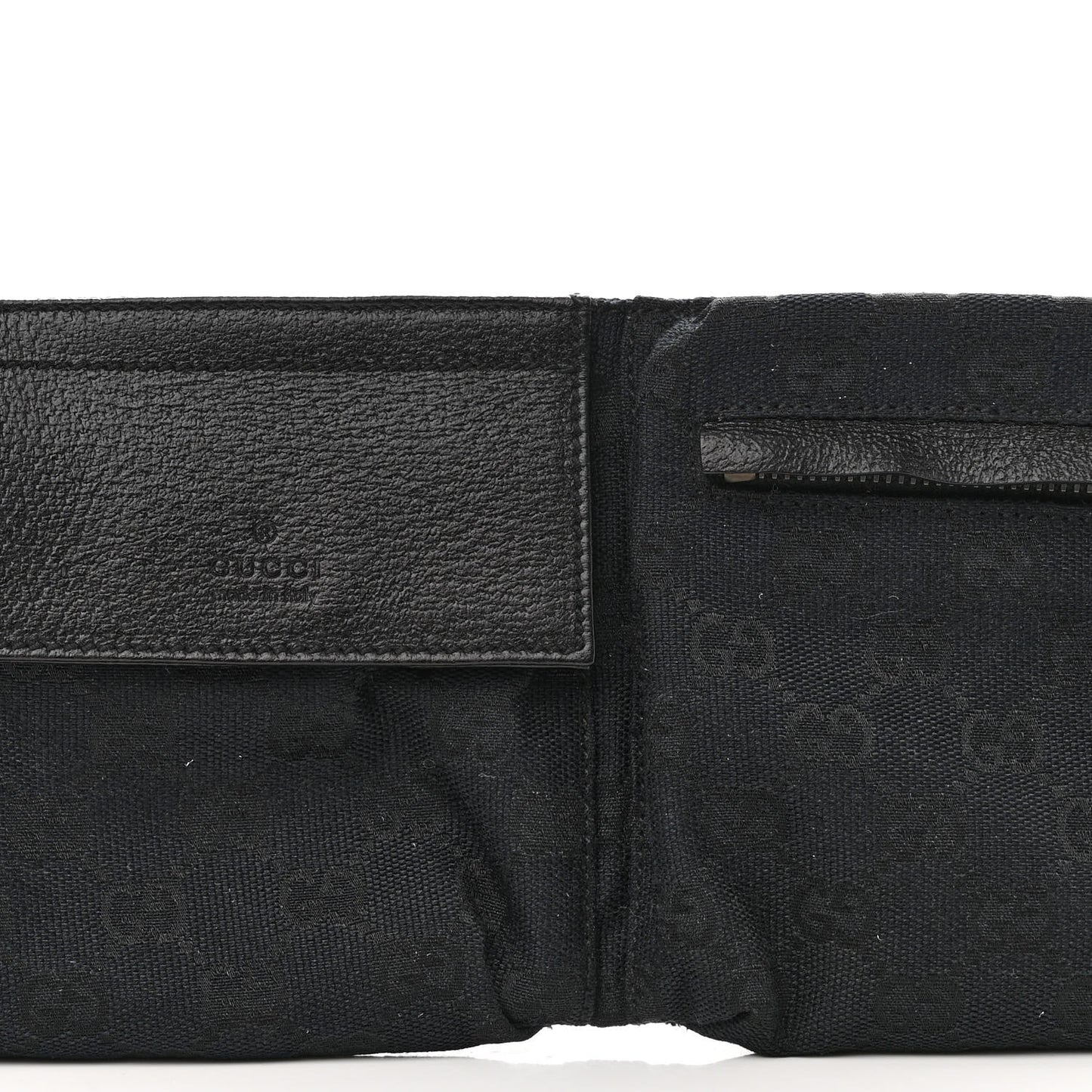 GG Monogram Double Pocket Belt Bag Black