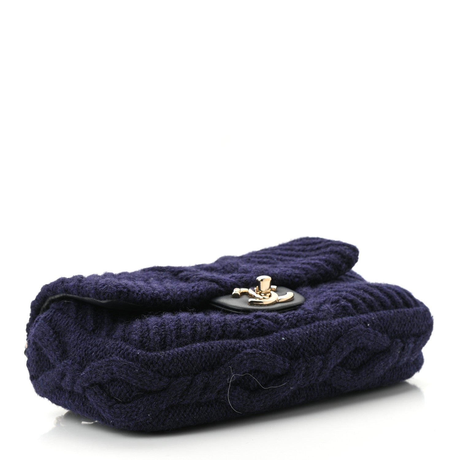 Chanel Cable Knit Mini Paris-Hamburg Flap Navy Blue 4 of 10