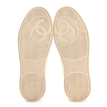 Chanel Cotton Sneakers 38.5 Beige White 17 of 27